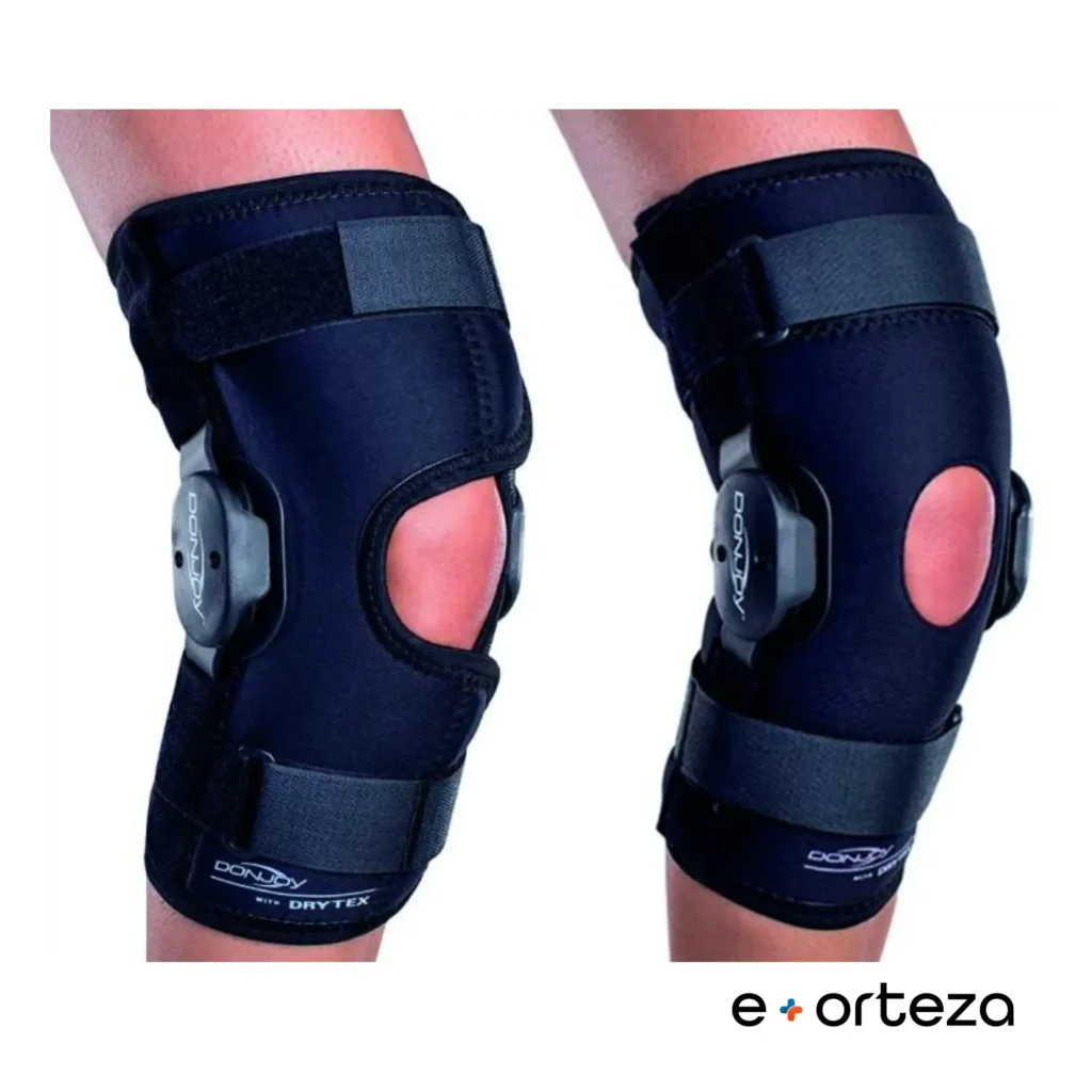 Zastosowanie ortezy zegarowej na kolano 5 Orteza stawu kolanowego Deluxe Hinged Knee Wrap DonJoy, OUTLET
