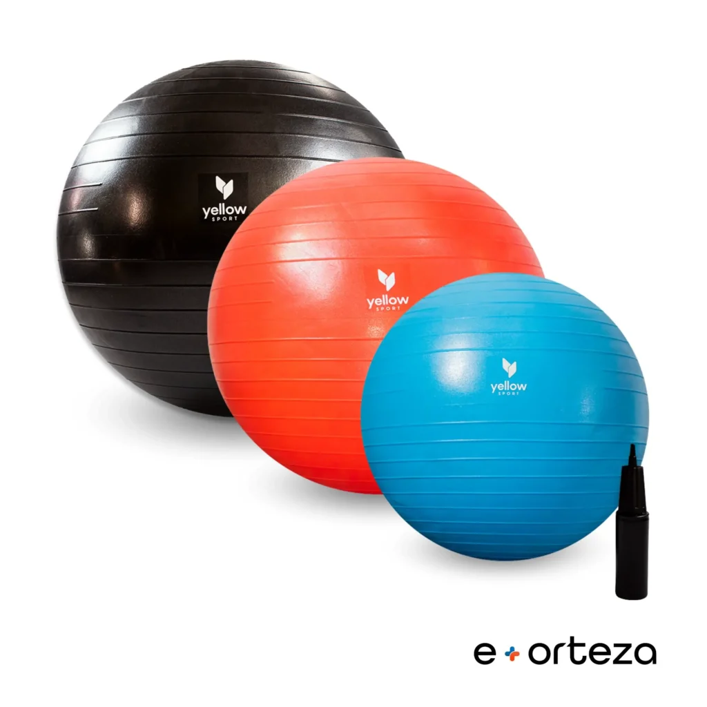 Zastosowanie ortezy zegarowej na kolano 2 Piłki do rehabilitacji yellowGYM ball różne rozmiary