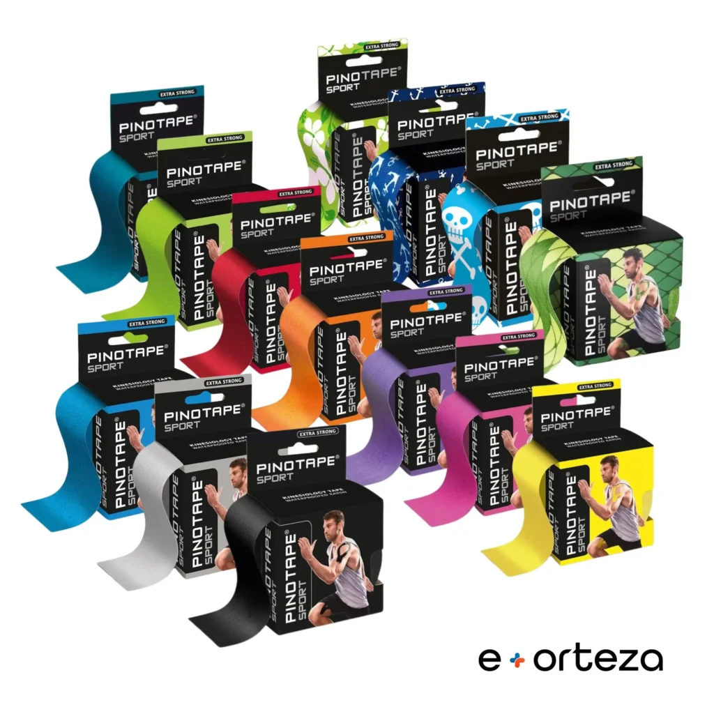 Zastosowanie ortezy zegarowej na kolano 3 Pinotape Sport wodoodporny mocny tejp dla sportowców 5x5