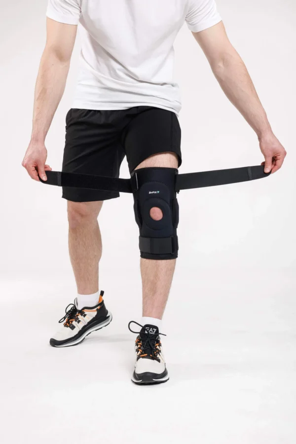 DrFit-Zawiasowy-stabilizator-kolana-z-neoprenu-z-otworem DrFit Zawiasowy stabilizator kolana z neoprenu z otworem na rzepkę